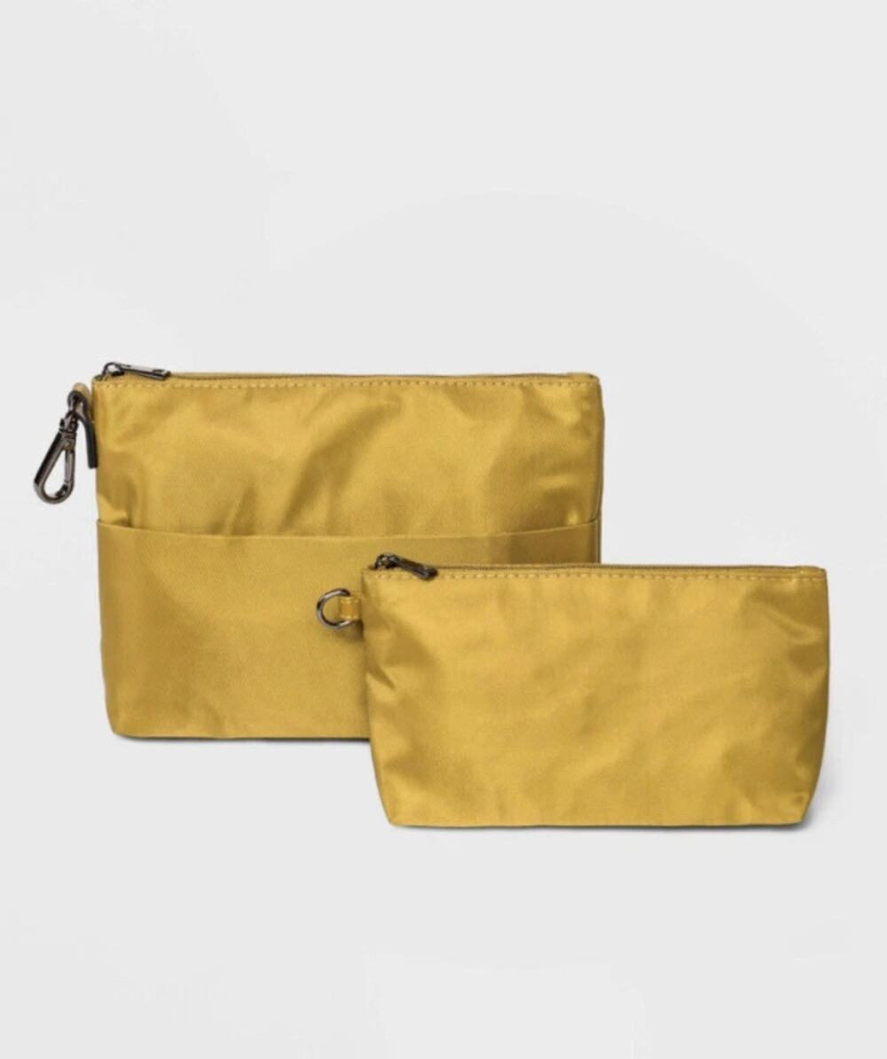 NWT A New Day Yellowish-Green Make-Up Organizer Pouch Bag Women's